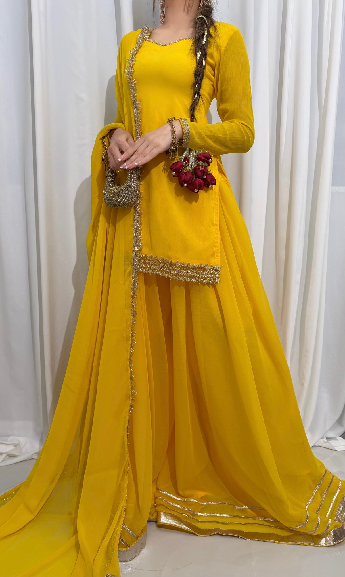 Sunshine Yellow Embroidered Lawn Suit