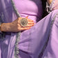 Lilac Silver-Touch Chiffon Sharara Set