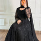 Black Lace Flared Maxi Dress