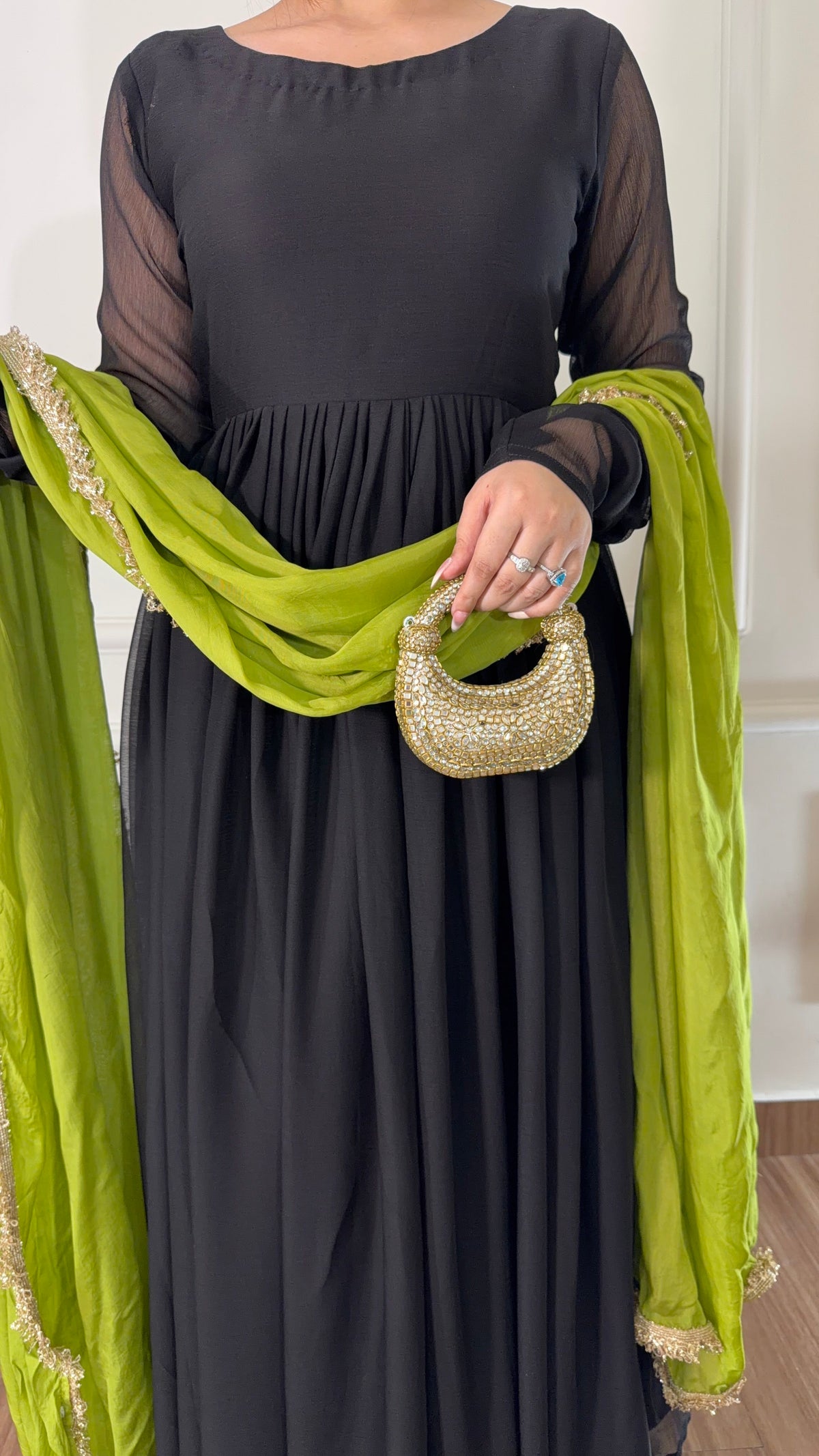 Black & Lime Green Festive Ensemble