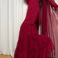 Maroon Embroidered Chiffon Sharara Set
