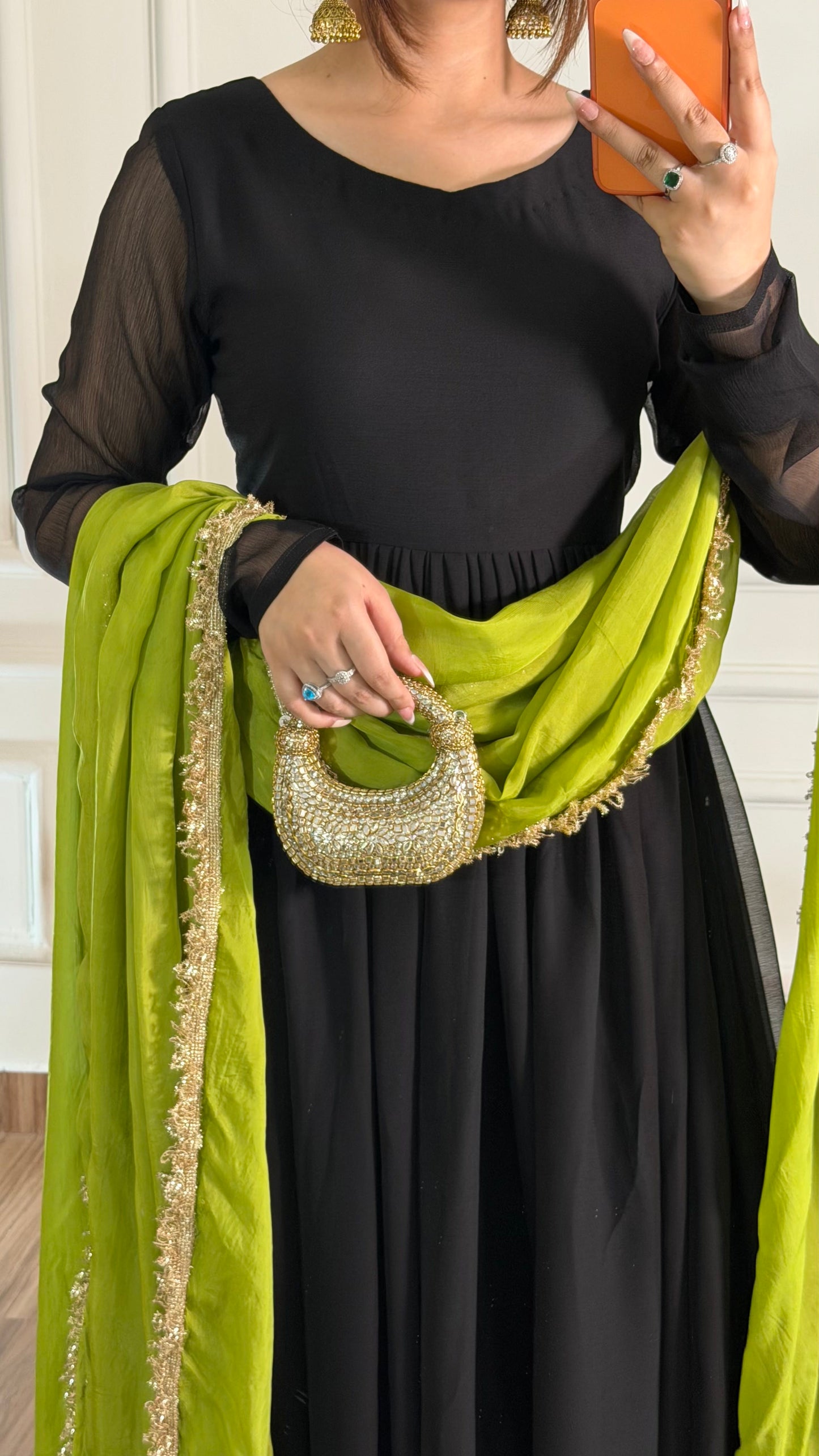 Black & Lime Green Festive Ensemble