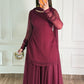 Maroon Chiffon Gharara Suit