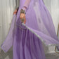 Lilac Silver-Touch Chiffon Sharara Set