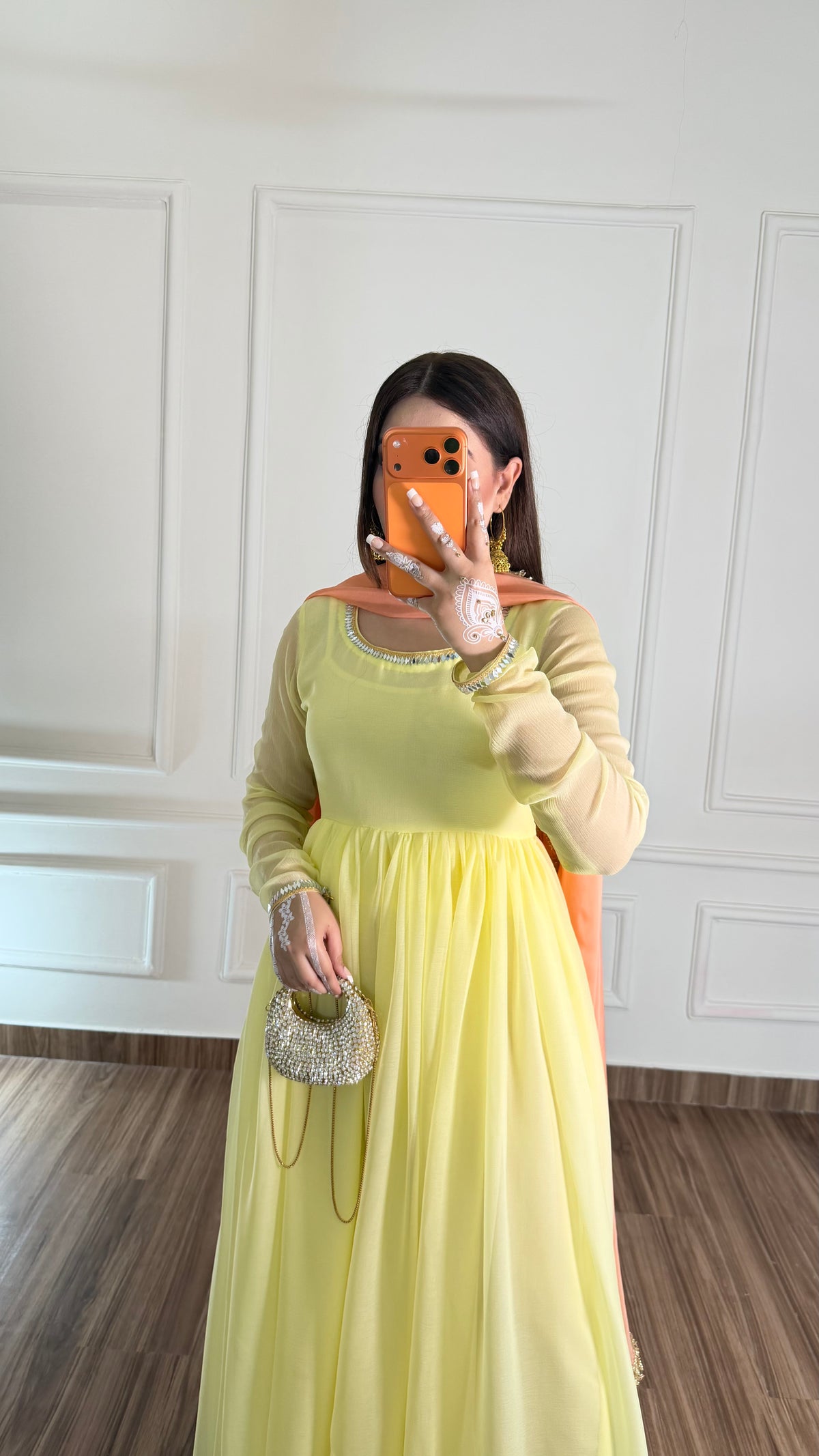 Pastel Yellow & Peach Festive Maxi