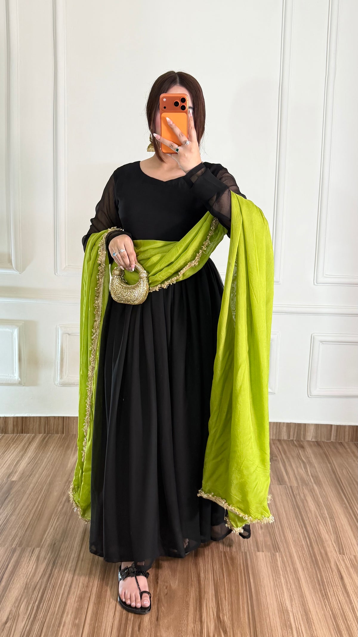 Black & Lime Green Festive Ensemble