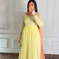 Pastel Yellow & Peach Festive Maxi
