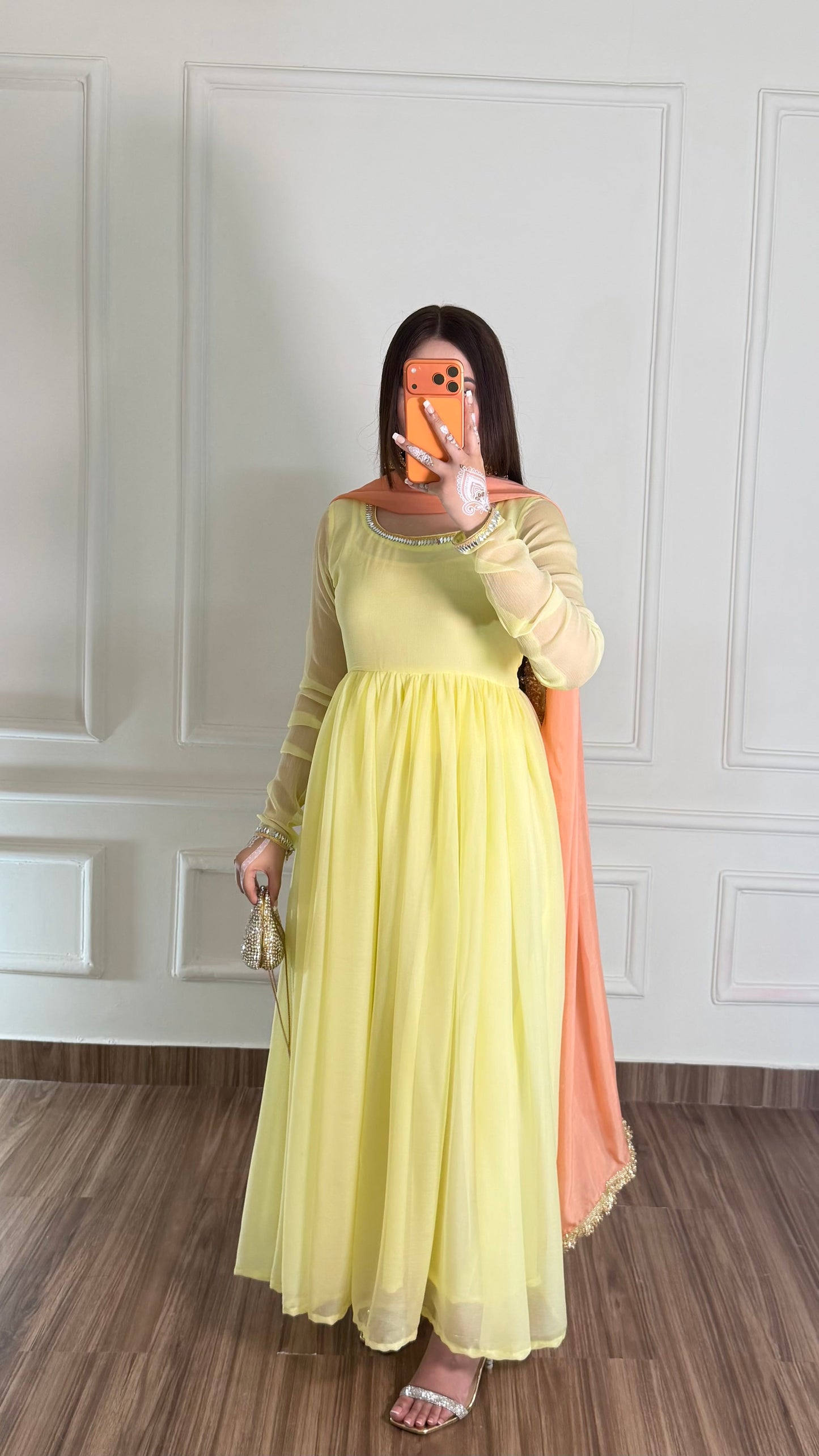 Pastel Yellow & Peach Festive Maxi