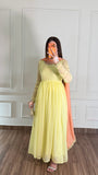 Pastel Yellow & Peach Festive Maxi
