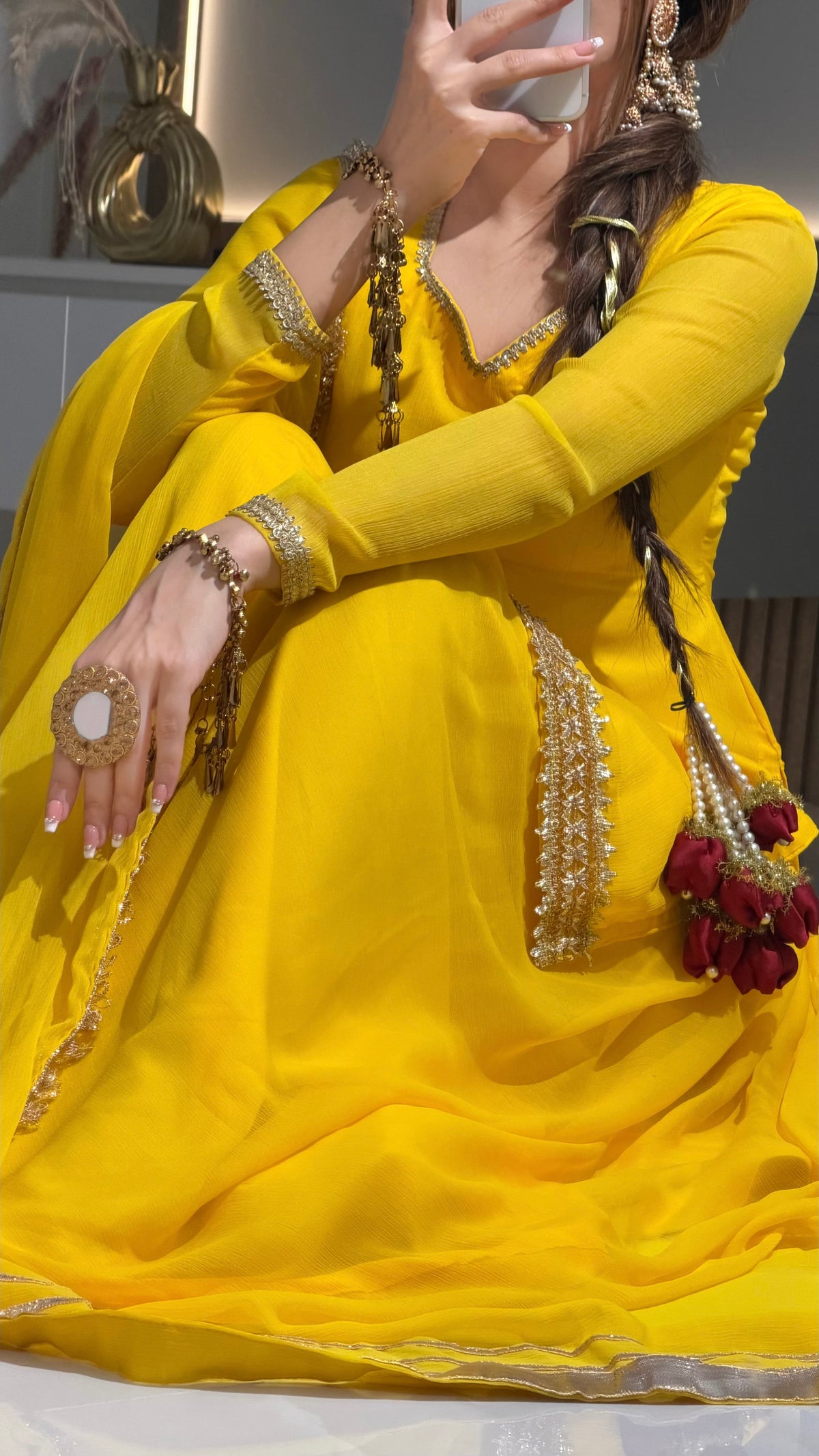 Sunshine Yellow Embroidered Lawn Suit