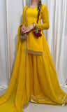 Sunshine Yellow Embroidered Lawn Suit