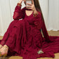 Maroon Embroidered Chiffon Sharara Set