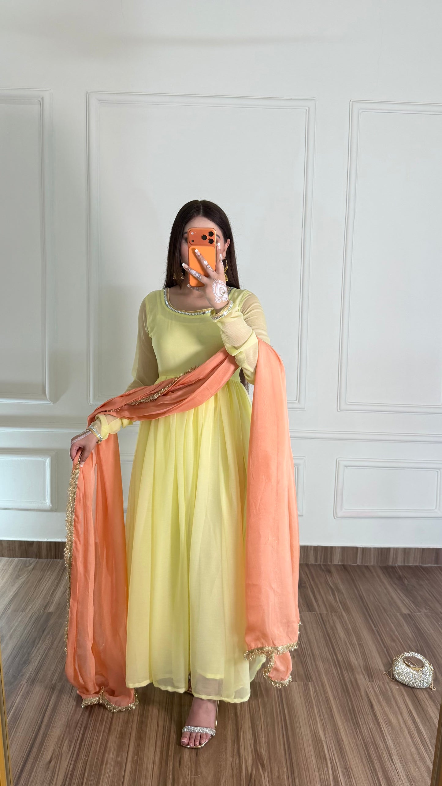 Pastel Yellow & Peach Festive Maxi