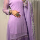 Lilac Silver-Touch Chiffon Sharara Set
