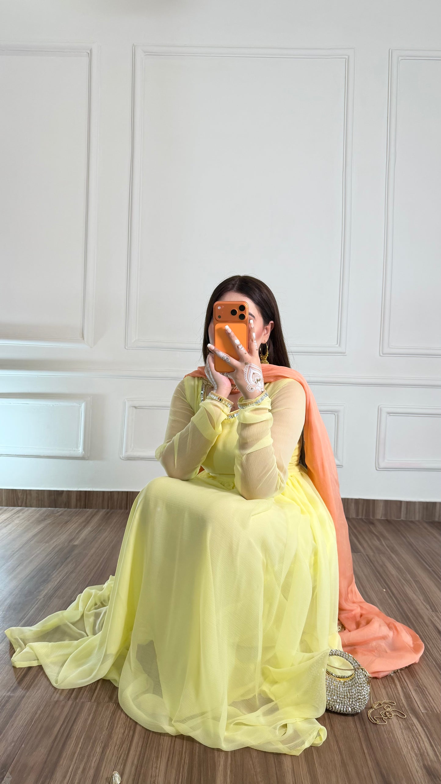 Pastel Yellow & Peach Festive Maxi