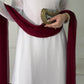 White Silk Straight Suit with Maroon Dupatta