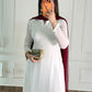 White Silk Straight Suit with Maroon Dupatta