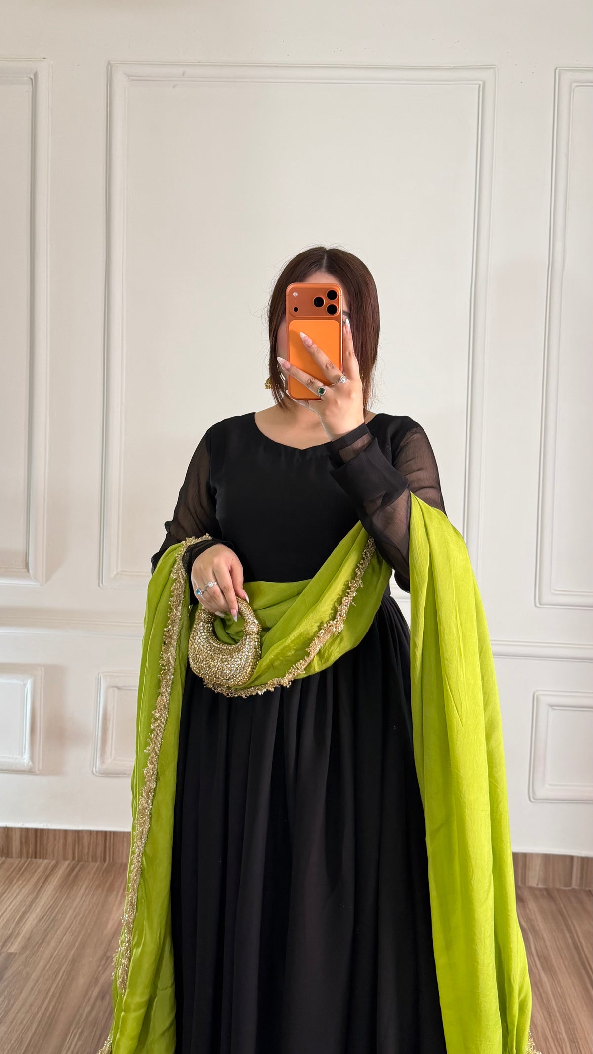 Black & Lime Green Festive Ensemble