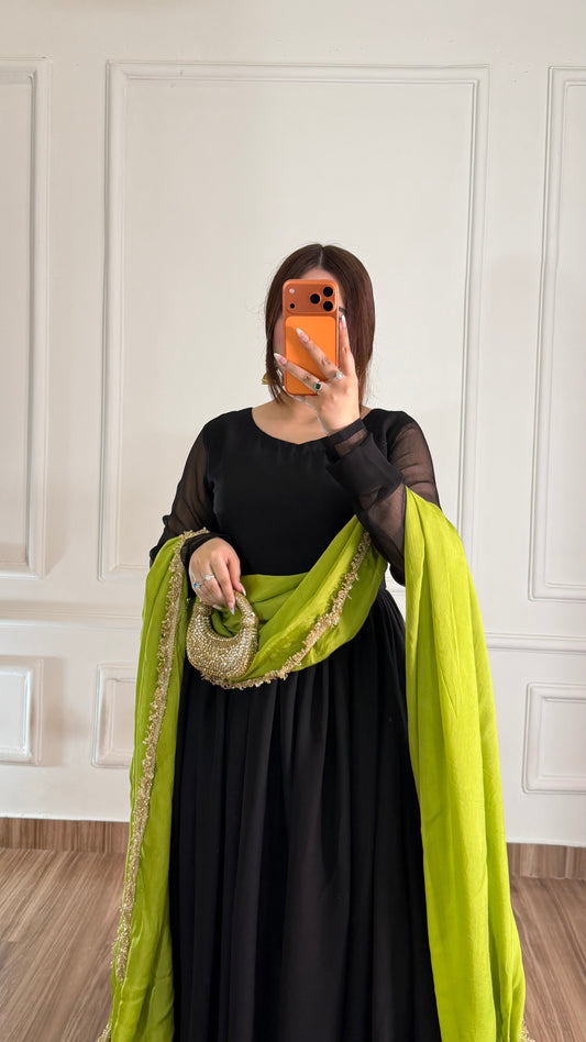 Black & Lime Green Festive Ensemble