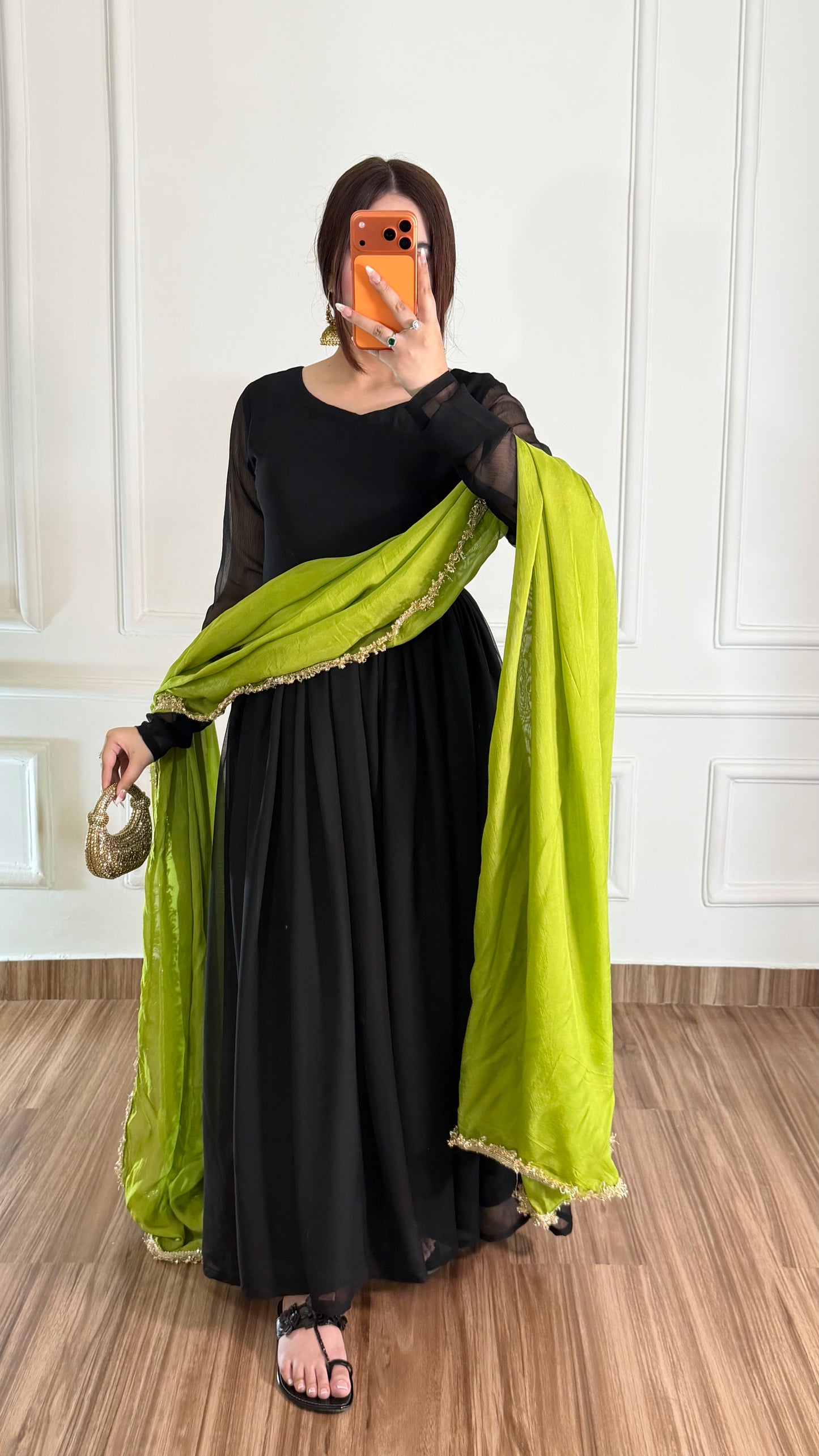 Black & Lime Green Festive Ensemble