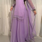 Lilac Silver-Touch Chiffon Sharara Set