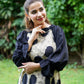 Polka Muse/Belted Balloon Sleeves Maxy