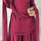 Maroon Chiffon Gharara Suit