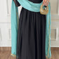 Midnight Black & Aqua Blue Chiffon Suit