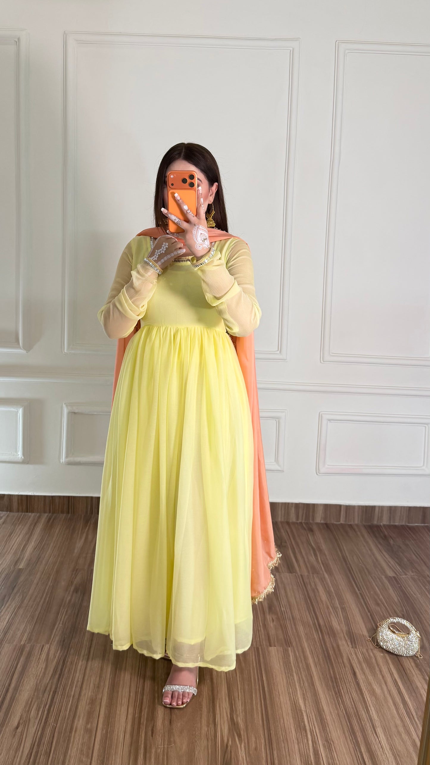 Pastel Yellow & Peach Festive Maxi
