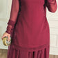 Maroon Chiffon Gharara Suit