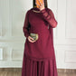 Maroon Chiffon Gharara Suit