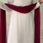 White Silk Straight Suit with Maroon Dupatta