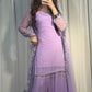 Lilac Silver-Touch Chiffon Sharara Set