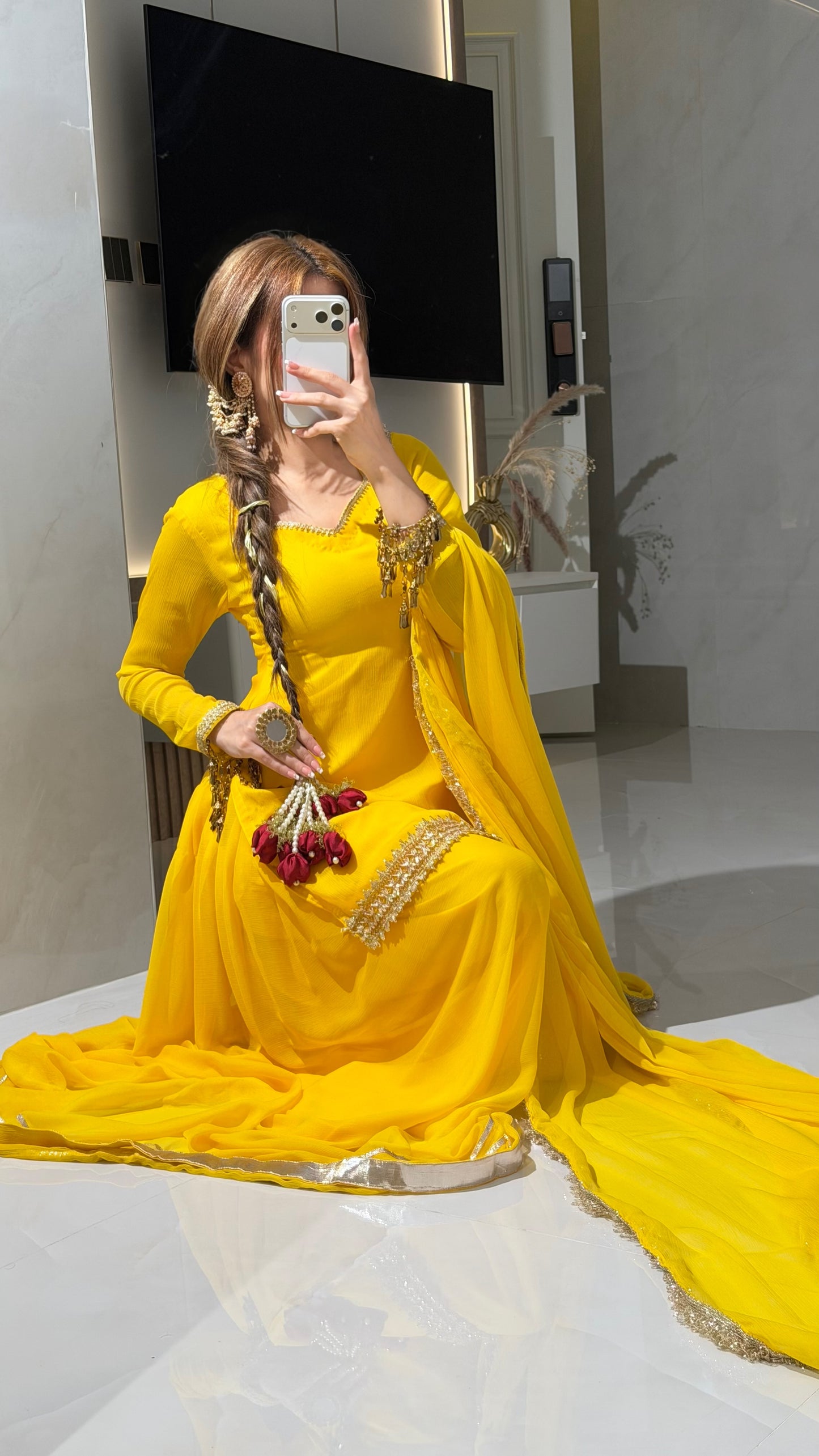Sunshine Yellow Embroidered Lawn Suit
