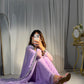 Lilac Silver-Touch Chiffon Sharara Set