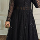 Black Lace Flared Maxi Dress