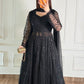 Black Lace Flared Maxi Dress