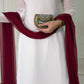 White Silk Straight Suit with Maroon Dupatta