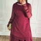 Maroon Chiffon Gharara Suit