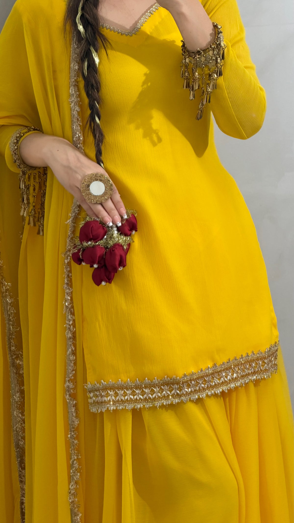 Sunshine Yellow Embroidered Lawn Suit