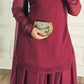 Maroon Chiffon Gharara Suit